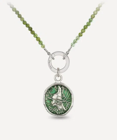 Pyrrha Sterling Silver Elphaba Faceted Stone Pendant Necklace