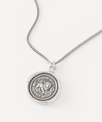 Pyrrha Sterling Silver Feel The Fear Pendant Necklace In Metallic