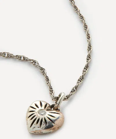 Pyrrha Sterling Silver Small Puffed Heart Pendant Necklace