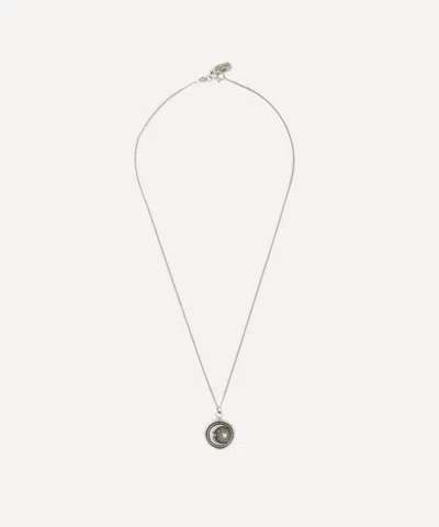 Pyrrha Sterling Silver Trust The Universe Diamond Set Pendant Necklace