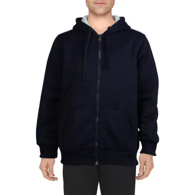 Q-active Mens Hooded Cotton Hoodie In Blue