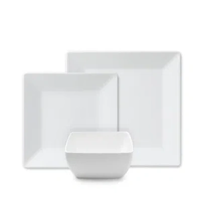 Q Squared Diamond Square Melamine 12pc Set In White