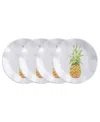 Q Squared Melamine Aloha 5.5" Canape Plates, Set Of 4 In Multi