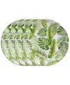 Q Squared Melamine Palm 8" Salad Plates, Set Of 4 In Multi