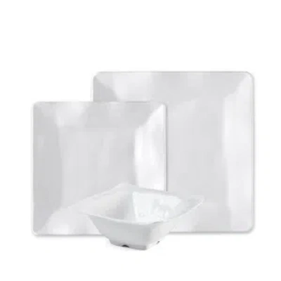 Q Squared Diamond Square Melamine 12pc Set In White