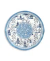 Q Squared Pagoda 16" Large Platter In White,blue