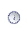 Q Squared Pagoda Cereal Bowls, Set Of 4 In White,blue