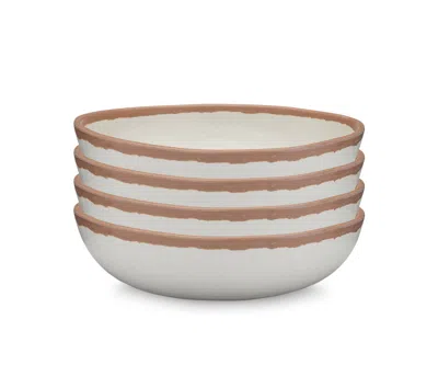 Q Squared Potter Terracotta 6.5" Melaboo Melamine 4-pc. Cereal Bowl Set In Multi