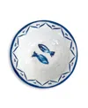 Q Squared Sardinia 12" Serving Bowl In White,blue