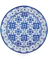Q Squared Talavera Azul Collection Melamine 16" Serving Platter In Multi