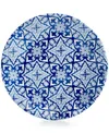 Q Squared Talavera Azul Collection Melamine 5.5" Appetizer Plate, Set Of 4 In Multi