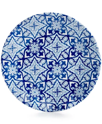 Q Squared Talavera Azul Collection Melamine 5.5" Appetizer Plate, Set Of 4 In Multi