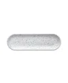 Q Squared Terrazzo 18" X 5.5" Long Oval Platters, Set Of 4 In White,black