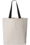 Q-tees 11l Canvas Tote With Contrast-color Handles In Multi