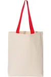 Q-tees 11l Canvas Tote With Contrast-color Handles In Multi