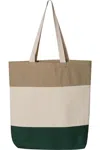 Q-tees 11l Tri-color Tote In Multi