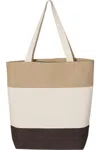 Q-tees 11l Tri-color Tote In Multi