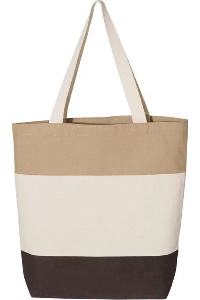 Q-tees 11l Tri-color Tote In Multi