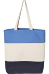 Q-tees 11l Tri-color Tote In Multi