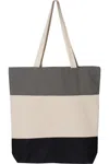 Q-tees 11l Tri-color Tote In Multi