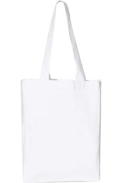 Q-tees 12l Gussetted Shopping Bag In White
