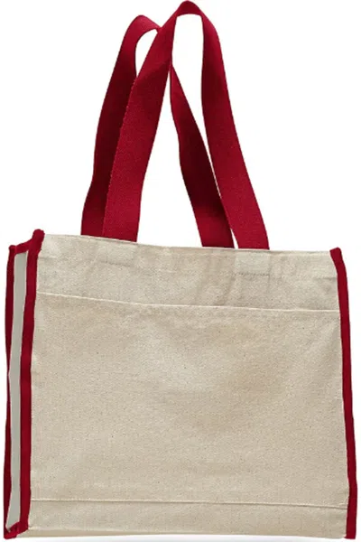 Q-tees 14l Tote With Contrast-color Handles In Multi