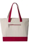 Q-tees 19l Zippered Tote In Multi