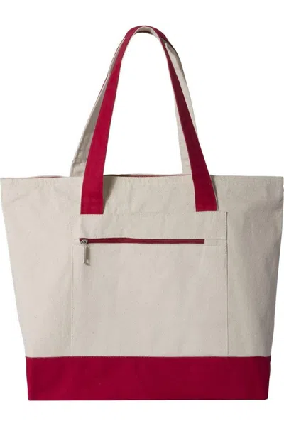Q-tees 19l Zippered Tote In Multi