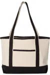 Q-tees 34.6l Large Canvas Deluxe Tote In Multi