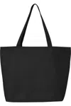 Q-tees 25l Zippered Tote In Black