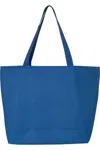 Q-tees 25l Zippered Tote In Blue