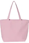 Q-tees 25l Zippered Tote In Pink