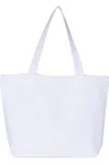 Q-tees 25l Zippered Tote In White