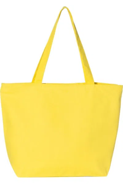 Q-tees 25l Zippered Tote In Yellow