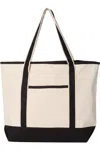 Q-tees 34.6l Large Canvas Deluxe Tote In Multi