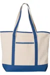 Q-tees 34.6l Large Canvas Deluxe Tote In Multi