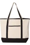 Q-tees 34.6l Large Canvas Deluxe Tote In Multi