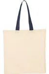 Q-tees Economical Tote With Contrast-color Handles In Multi