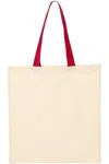 Q-tees Economical Tote With Contrast-color Handles In Multi