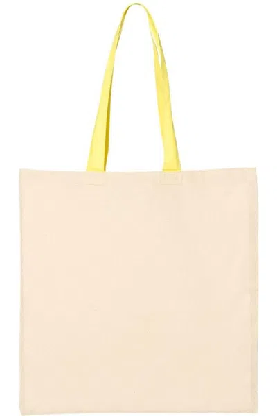 Q-tees Economical Tote With Contrast-color Handles In Multi