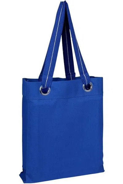 Q-tees Large Grommet Tote In Blue