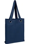 Q-tees Large Grommet Tote In Blue