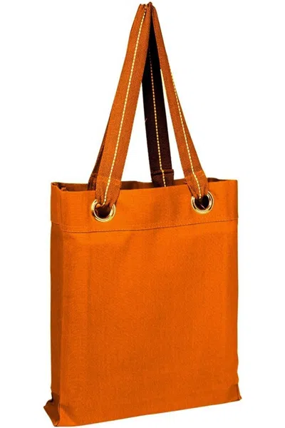 Q-tees Large Grommet Tote In Orange