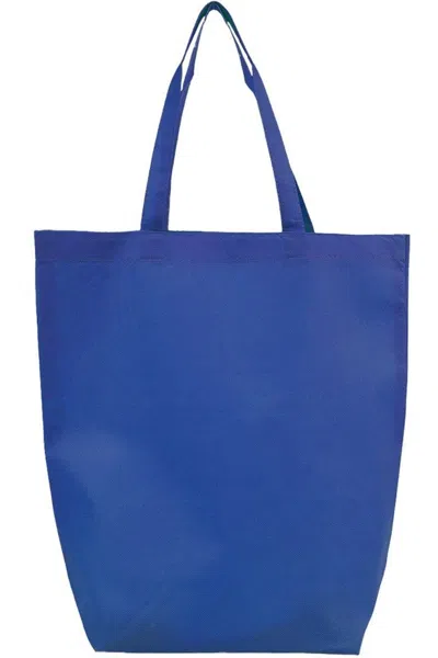 Q-tees Non-woven Gusset Bottom Tote In Blue