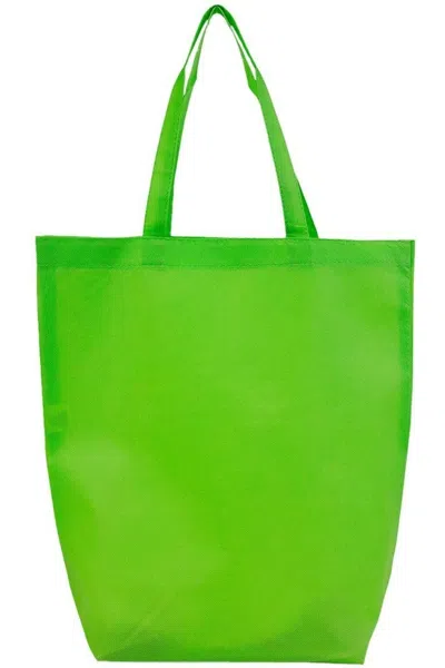 Q-tees Non-woven Gusset Bottom Tote In Green