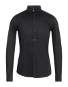 Q1 Man Shirt Black Size 15 Cotton, Elastane In Black