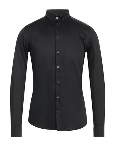 Q1 Man Shirt Black Size 15 Cotton, Elastane
