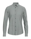 Q1 Man Shirt Green Size M Cotton, Elastane In Green