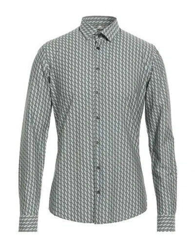Q1 Man Shirt Green Size M Cotton, Elastane