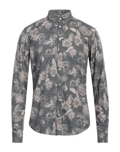 Q1 Man Shirt Lead Size S Cotton, Elastane In Grey